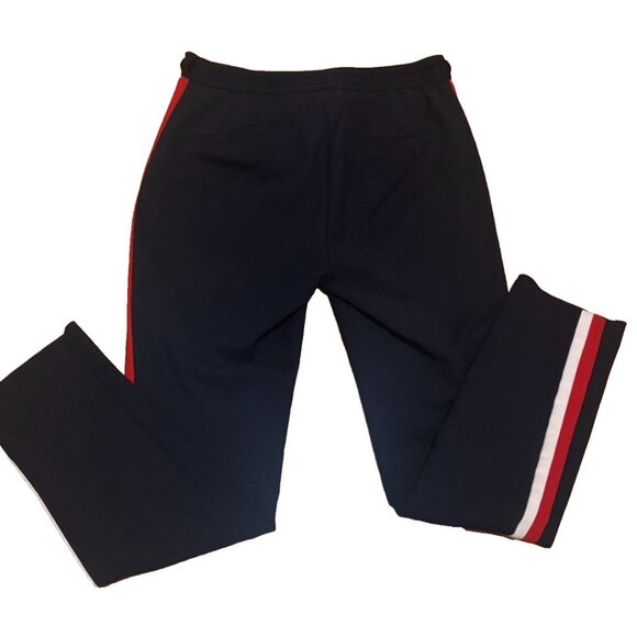 Zara Basic NAVY BLUE Trousers White/Red Stripe Womens Size Small - Picture 6 of 9